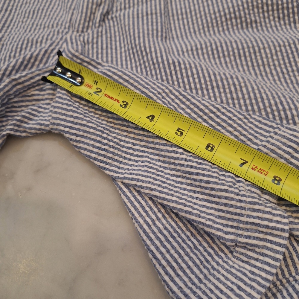 Jos. A. Bank Shorts Mens 40 Blue Seersucker Pleated Cotton Stays Cool Preppy - Picture 6 of 8